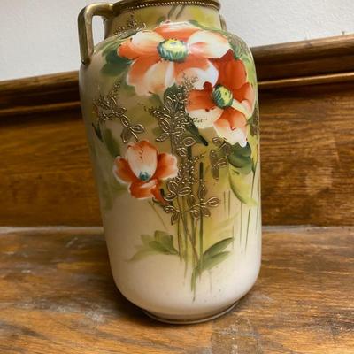Vintage NIppon Hand painted poppy vase