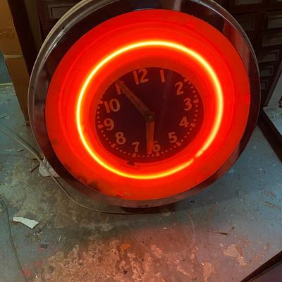 Extra Large Neon circle clock.