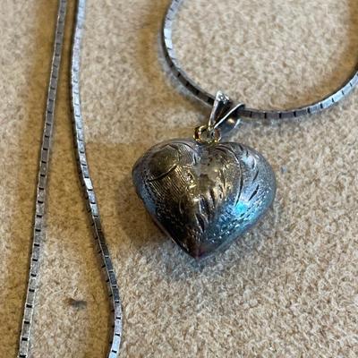 925 stamped heart pendants