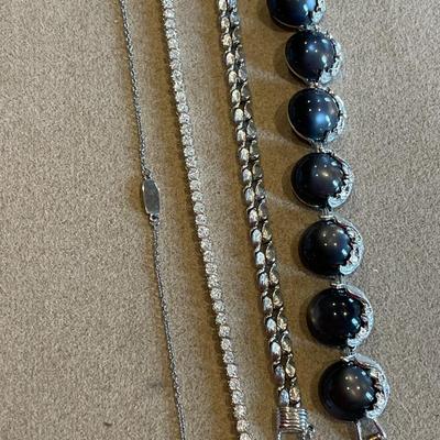 Silver tone bracelets