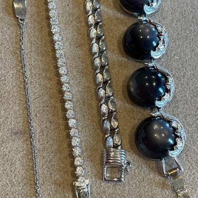 Silver tone bracelets
