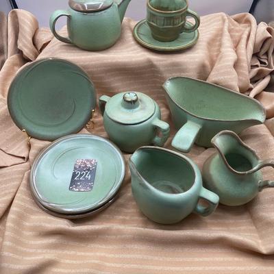 Frankoma Pottery Plainsman Green pieces