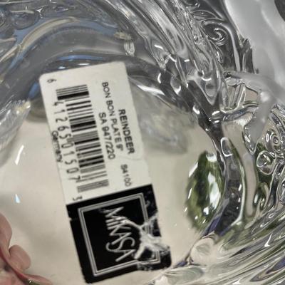 2 green ashtrays, Mikasa and other glass