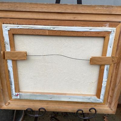 W.JONES HARBOR SCENE Ship Boat OIL ON CANVAS PAINTING ORIGINAL