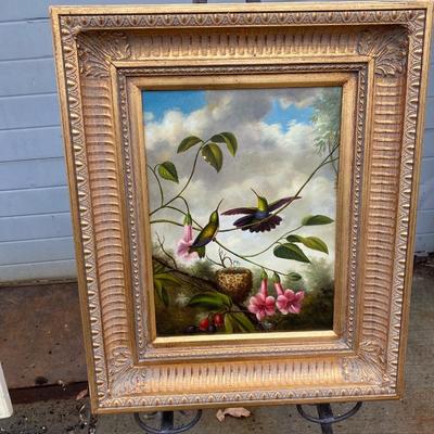 Hummingbird framed painting