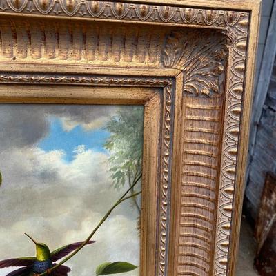 Hummingbird framed painting