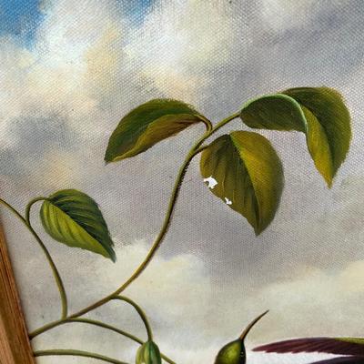 Hummingbird framed painting