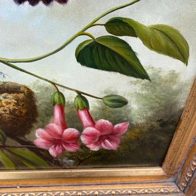 Hummingbird framed painting