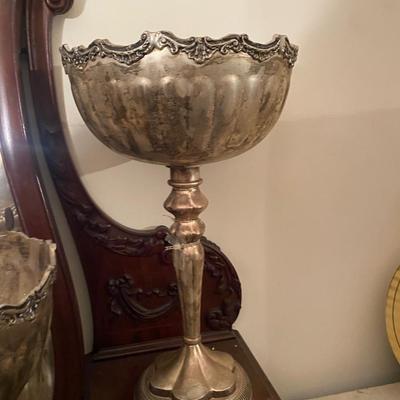 vintage pair tall pedestal bowl compote