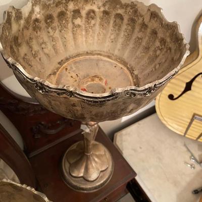 vintage pair tall pedestal bowl compote