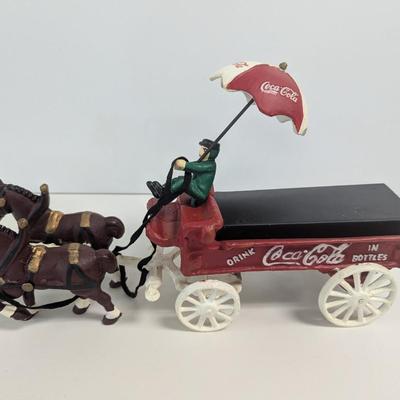 Coca-Cola Vintage Cast Iron Horse-Drawn Wagon