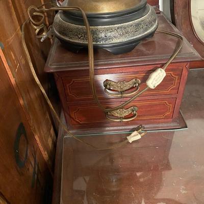 Carved detail Antique vanity with mirror