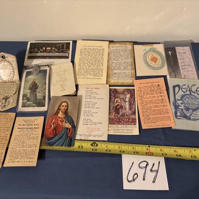 Vintage Catholic Prayer Cards and More