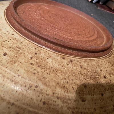 Ken Pick signed Abstract modernist large platter Studio Pottery