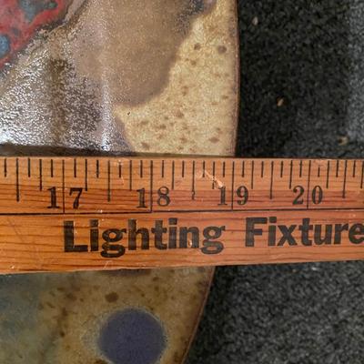 Ken Pick signed Abstract modernist large platter Studio Pottery