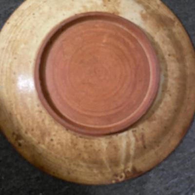 Ken Pick signed Abstract modernist large platter Studio Pottery