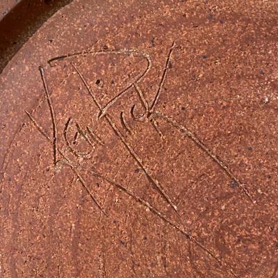 Ken Pick signed Abstract modernist large platter Studio Pottery