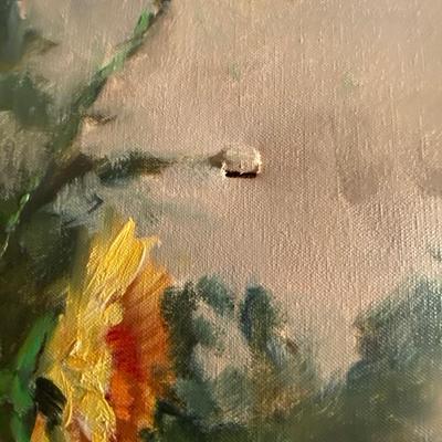 Large framed flower painting