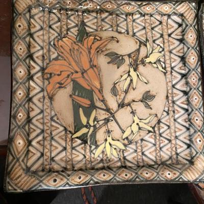 set of 4 flower plates by Mary Vaughn Blake