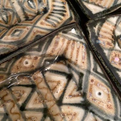 set of 4 flower plates by Mary Vaughn Blake