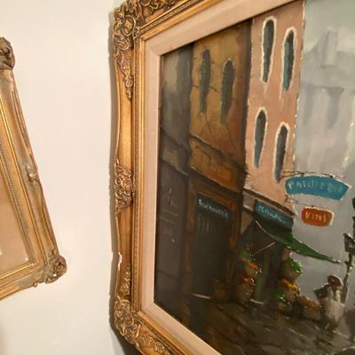 Large RODOLFO TARALLO PARIS STREET SCENE OIL ON CANVAS