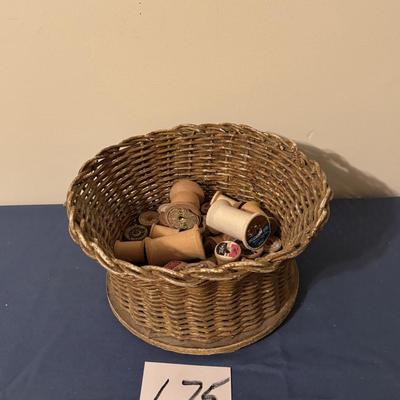 Vintage Basket and Spools