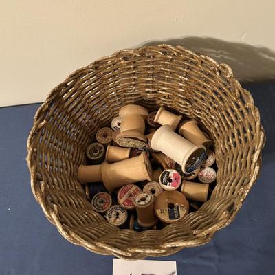 Vintage Basket and Spools