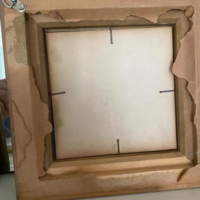 VTG Mid-Century Gilded Gold Marbled Mirror Black Wall MCM