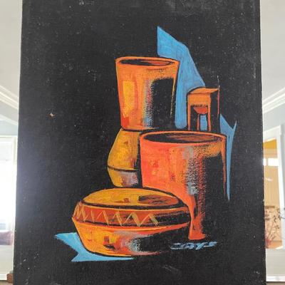 Abstract ORIGINAL Cay-Skot Mid Century Vessel Still Life Oil