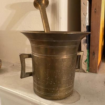 Vintage Brass Mortar & Pestle Set | Apothecary