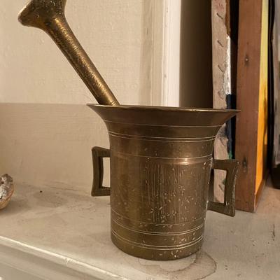 Vintage Brass Mortar & Pestle Set | Apothecary