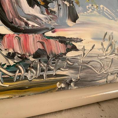 Vintage Impasto style painting flowers