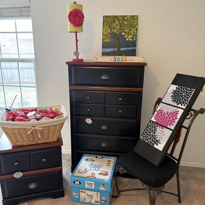 Lot 4: Dresser, Chair & More
