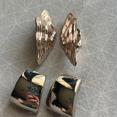 Silver toned clip on earrings