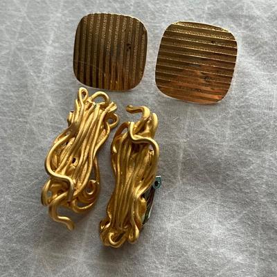 Gold toned clip on earrings