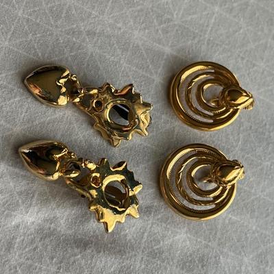Gold toned clip on earrings