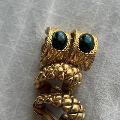 Gold toned clip on earrings