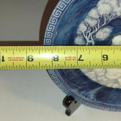 'The Isle of Circe' Numbered, Limited Edition Plate in Lapis Blue Incolay Stone- Approx 8 1/2" in Diameter