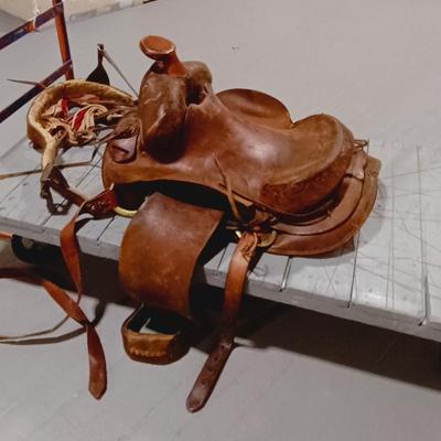 LEATHER SADDLE BY BOB MARRS STOCKMAN'S SADDLERY AMARILLO TEXAS