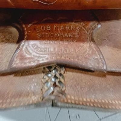LEATHER SADDLE BY BOB MARRS STOCKMAN'S SADDLERY AMARILLO TEXAS