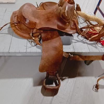 LEATHER SADDLE BY BOB MARRS STOCKMAN'S SADDLERY AMARILLO TEXAS