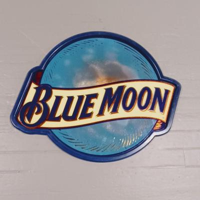 BLUE MOON MIRRORED BEER SIGN