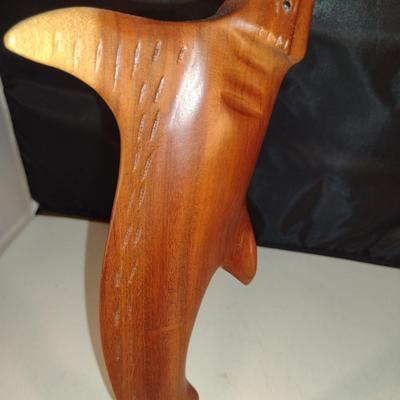 Hand Carved Wooden Swordfish Figurine- Approx 16 1/2" Tall