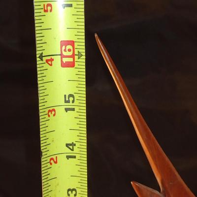 Hand Carved Wooden Swordfish Figurine- Approx 16 1/2" Tall