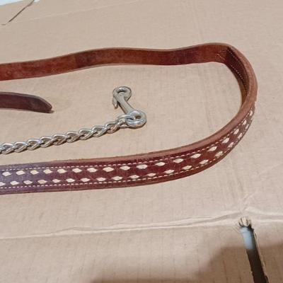 NICE LEATHER HORSE HALTER WITH MATCHING LEAD ROPE