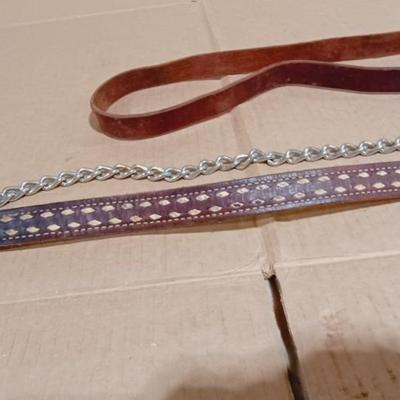 NICE LEATHER HORSE HALTER WITH MATCHING LEAD ROPE