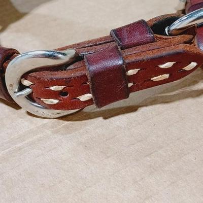 NICE LEATHER HORSE HALTER WITH MATCHING LEAD ROPE