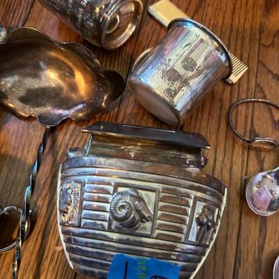STERLING AND SILVER PLATE BABY CUP & MORE