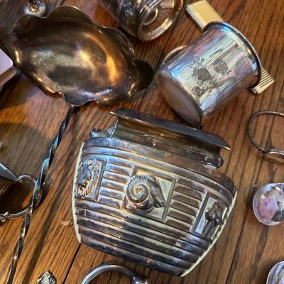 STERLING AND SILVER PLATE BABY CUP & MORE