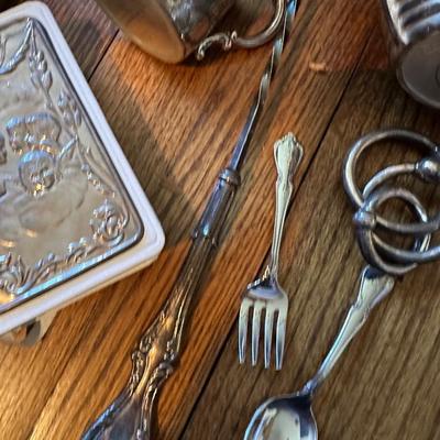 STERLING AND SILVER PLATE BABY CUP & MORE